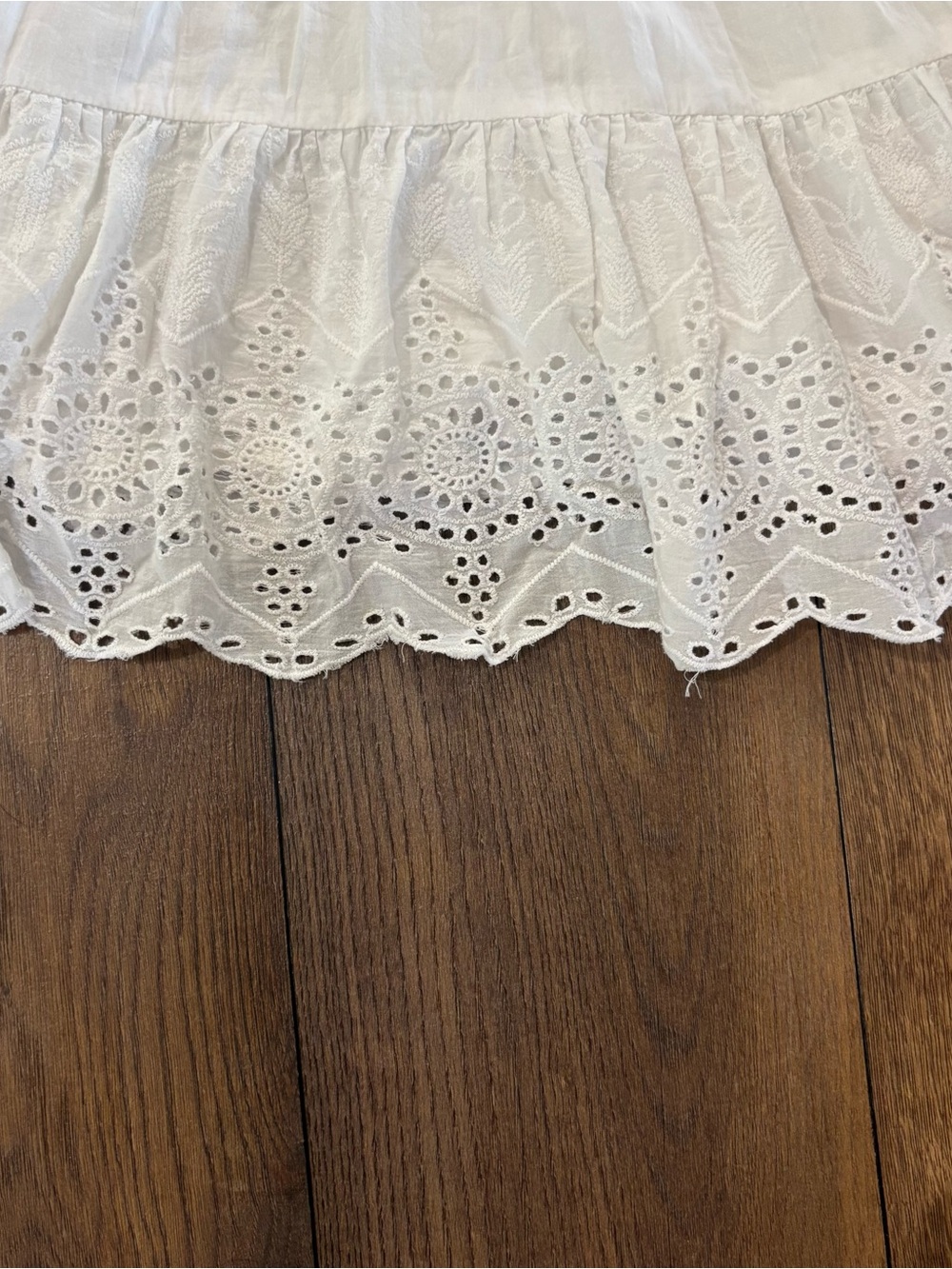 The French Connection Esse Cotton Eyelet Cutout Dress, White, US size 4 - Picture 5 of 7